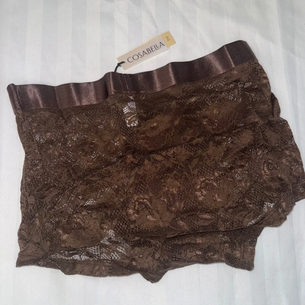Cosabella Never Say Never Mens Lace Boxer Briefs Espresso Brown New‎ New Size M